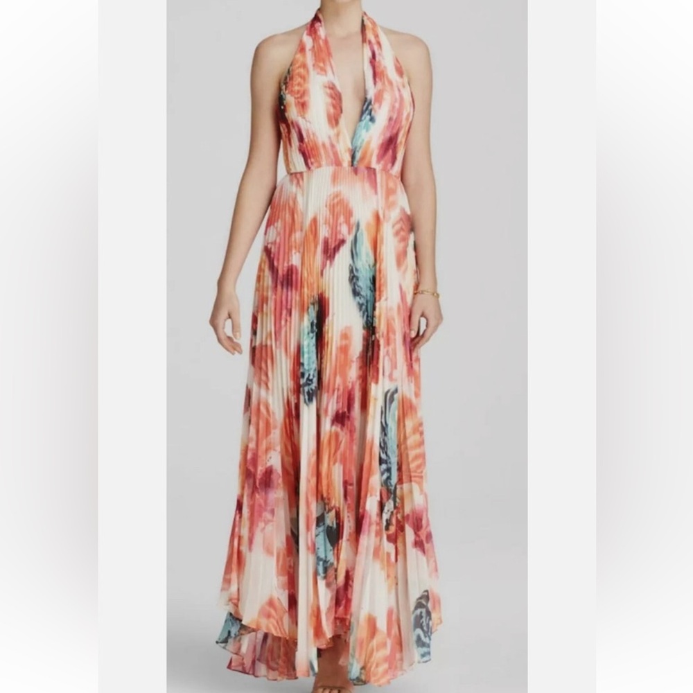Alice & Olivia - Floral Halter Maxi Dress